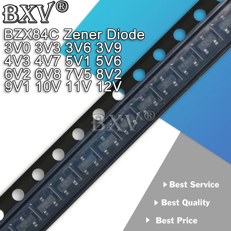 50Pcs Bzx84C18 Sot23 Bzx84-C18 Regolatore 18V Y6 Diodo Zener Y6 Bzx84C 3V0/3V3/3V6/3V9/4V3/5V1/6V2/7V5/8V2/9V1 Z13 Z14 Z15 Z16 Z1