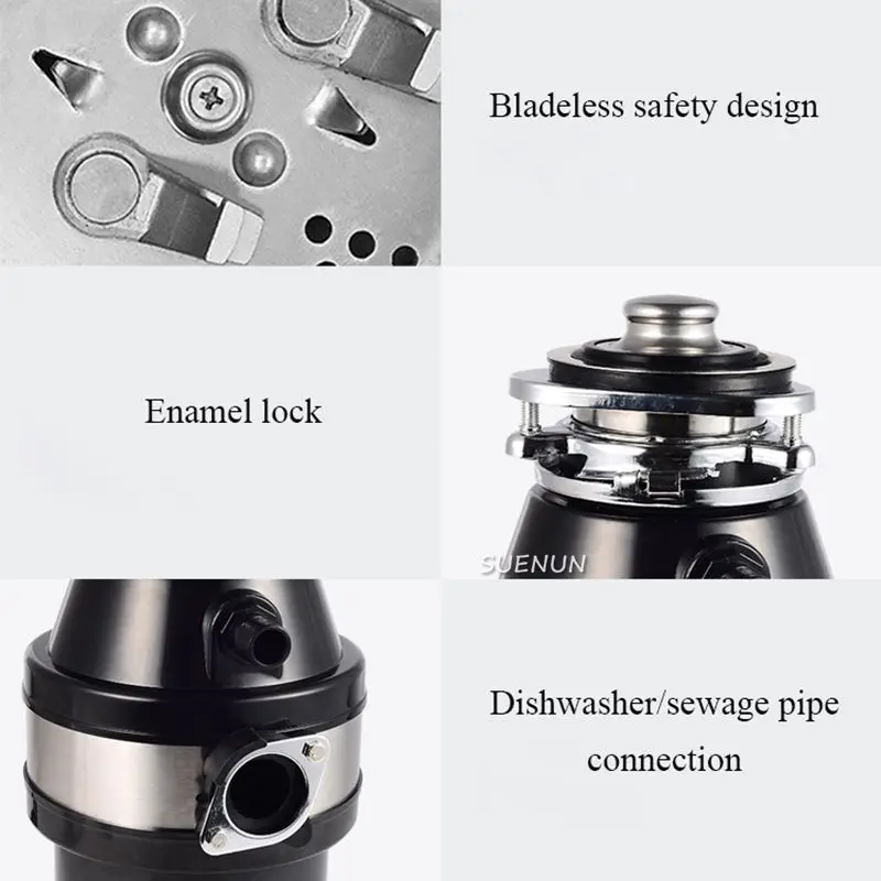 Food Waste Disposer Residue Garbage Processor Air Switch Sewer Rubbish Disposal Crusher Grinder Material Kitchen Sink Appliance 3