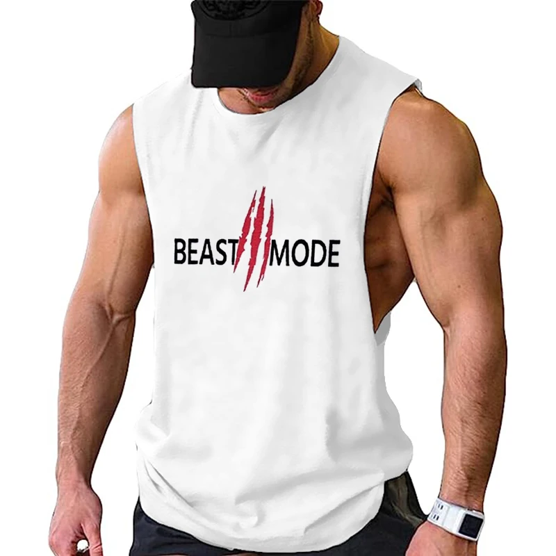 Men's Tank Top Vest Top Undershirt Tee Casual Style Muscle Shirt Letter Scratches Sleeveless Shirt Casual Sports Fitness S-3XL