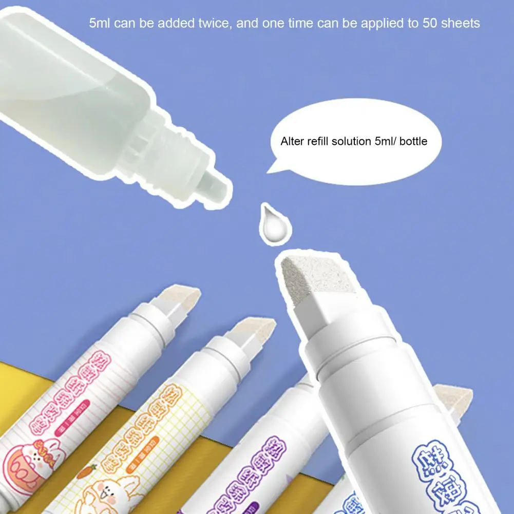 Mini Thermal Paper Correction Pen Strong Coverage Anti-leakage Invoice Bank Bill Thermal Paper Eraser 1 Set