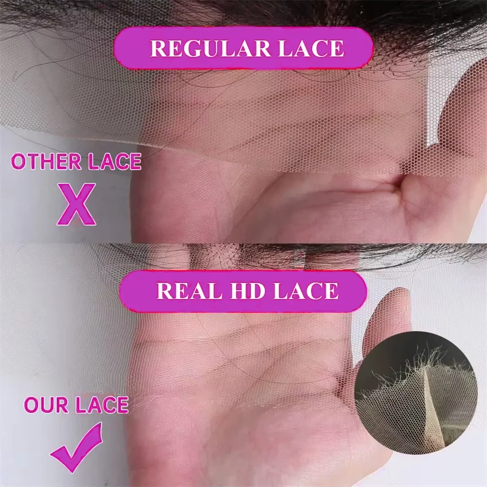 Parrucca Frontale in Pizzo 13x4 HD con Capelli Umani ad Alta Densità, Liscia Effetto Osseo 99j Borgogna, Parrucche Frontali in Pizzo HD 13x6 per Donne, 30 Pollici, Colori a Scelta - immagine 4