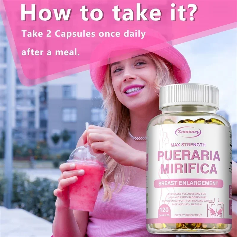 Pueraria Mirifica Supplement Support Breasts Round Firm Elastic Promote Balanced Estrogen Metabolism