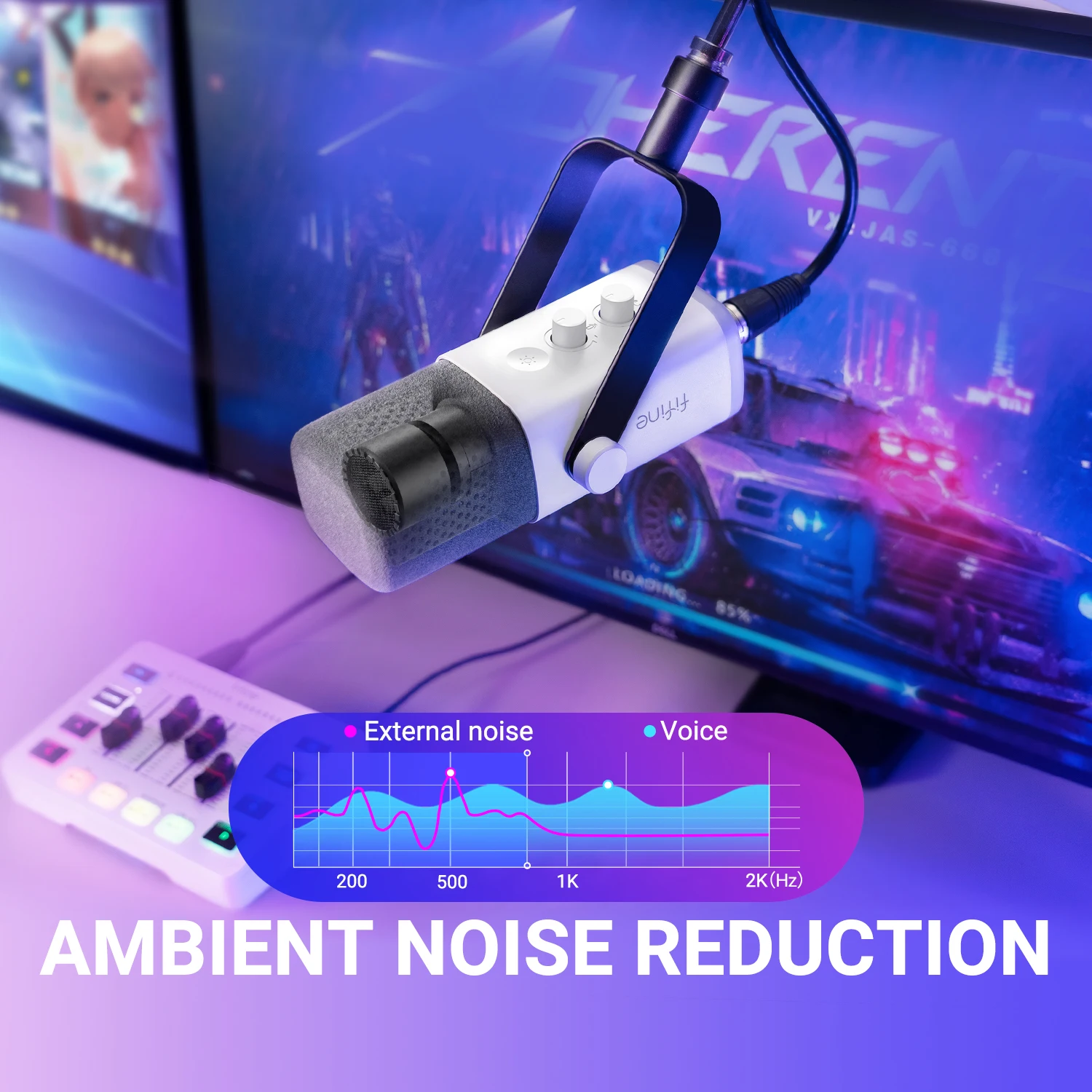 FIFINE XLR/USB 다이나믹 마이크헤드폰 잭/RGB/음소거 포함,스트리밍 게임 녹화용 마이크 PS4/PS5 Ampligame AM8W