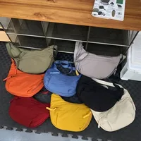 Sac à bandoulière en tissu doux pour femmes, couleur unie, Style étudiant décontracté, grands sacs à main, sacs Hobos pour femmes 3