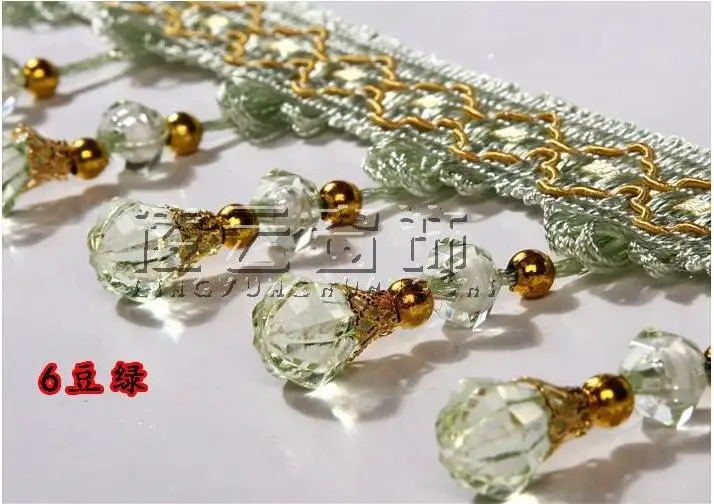 Lace Ribbon Lace Garment Accessories Lace Sewing Supplies Lace Decoration Lace Accessories Lace Sewing Accessories 12M Length Curtain Lace Width Tassel Fringe Trim pumpkin Crystal Beaded Ribbon For Sewing Curtain Accessorie Lace Decoration