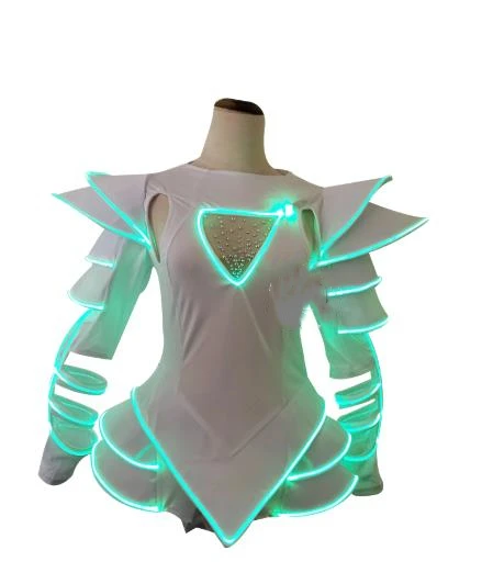

Women LED Gogo Costume Lighting Leotard Dress Dance Show Party Nightclubwear Reflective Tutu Glowing Luminous Clothes
