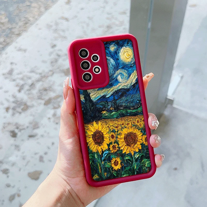 Van Gogh The Starry Night Sunflowers Art Print Phone Case Cover