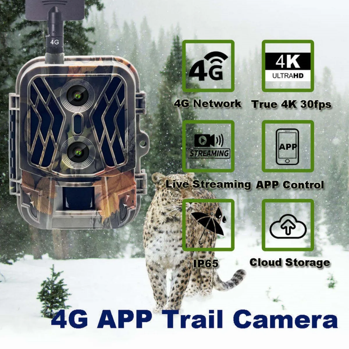 4G 36MP Suntek Wild HC950PRO-Li Wildlife Trail Camera, Photo Traps with Dual Lens, 8000mAh Li-Battery, Live View for Hunting,