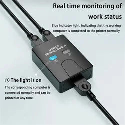 Dual - Port USB 2.0 Hub and Printer Sharing Switch (1pcs)