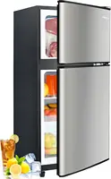 3.2Cu.Ft Mini Fridge with Freezer, 2 Door Compact Refrigerator, Small Fridge with 7 Level Thermostat LED Light, Small Refrigerat 1