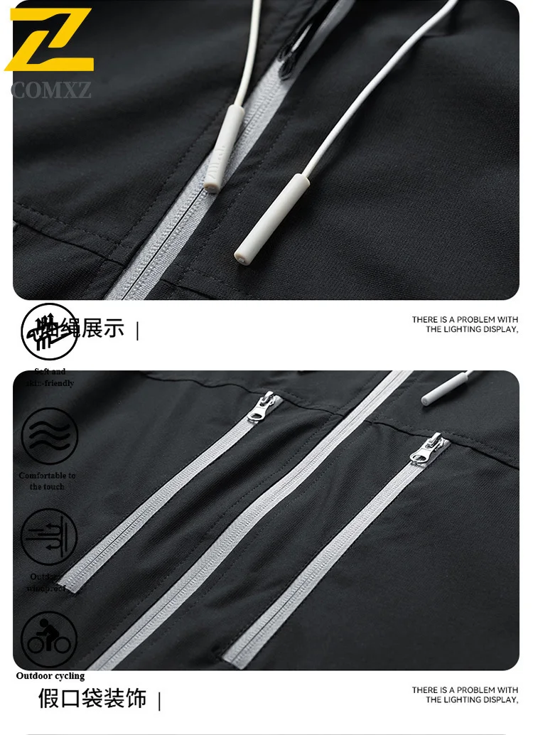 EiAO Windbreaker Unisex Solidcolor Hooded Fall Waterproof Lightweight Jackets for Hiking Camping Fishing Outdoor Casual Wear2025