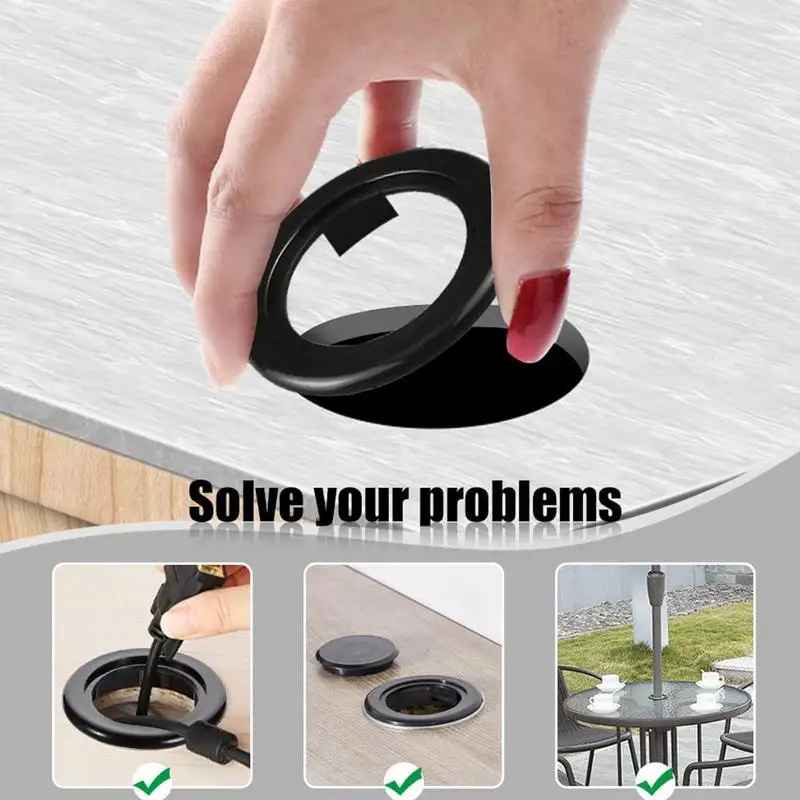 Patio Table Umbrella Hole Circle Plug Umbrella Hole Ring Cap Set Durable Outdoor Patio Garden Beach Table Plug Set