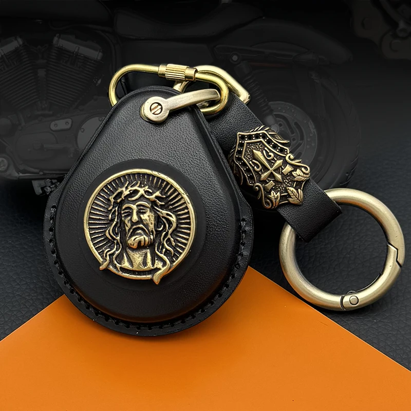 Кожаный чехол для брелока для ключей для Harley Davidson 883 X48 1200 мотоциклов брелоки Fatboy из чистой латуни модификации