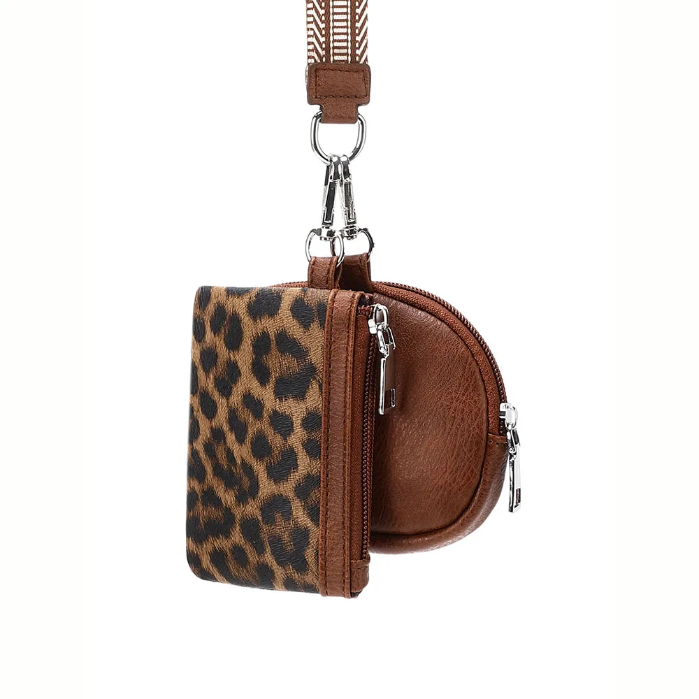 Stylish Mini Zipper Wristlet for Women - Double Pocket Portable Keychain Coin Purse with Detachable Feature