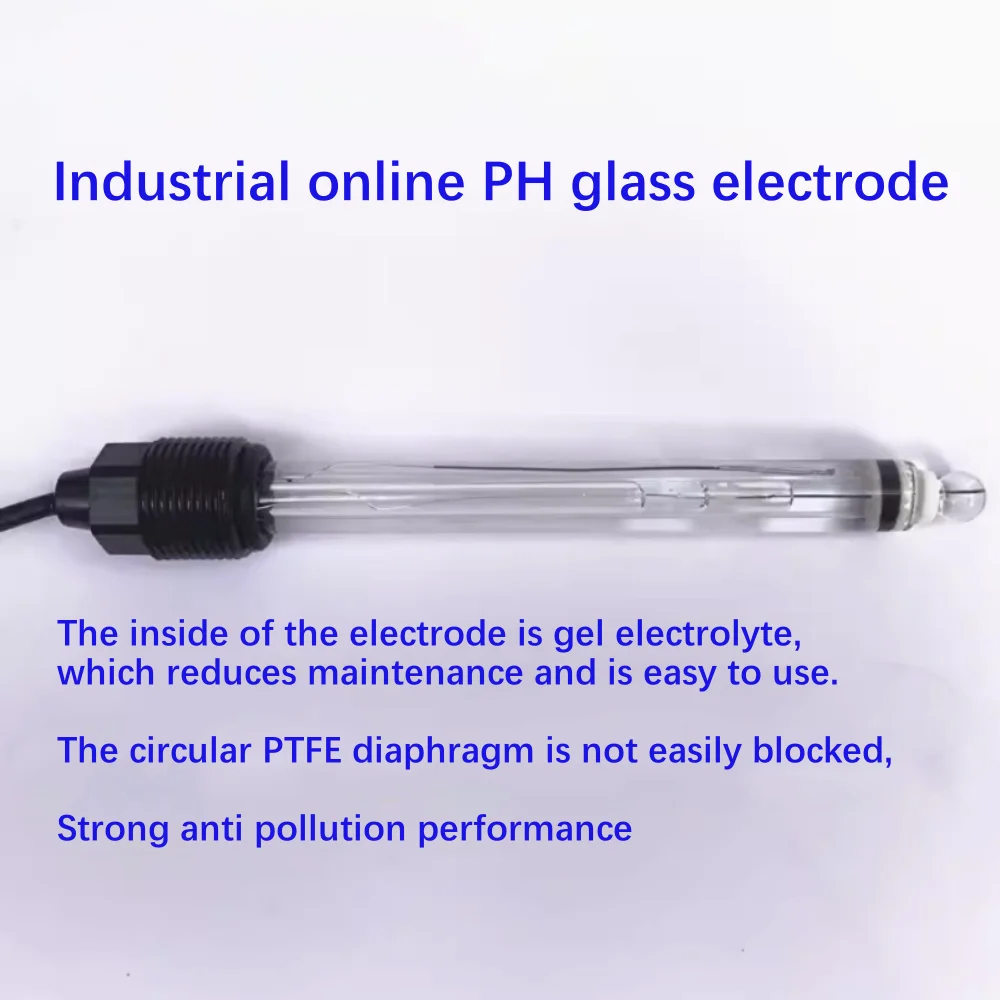 Industrial on-line high temperature PH glass electrode, strong acid and strong base PH electrode, corrosion resistant PH probe 3