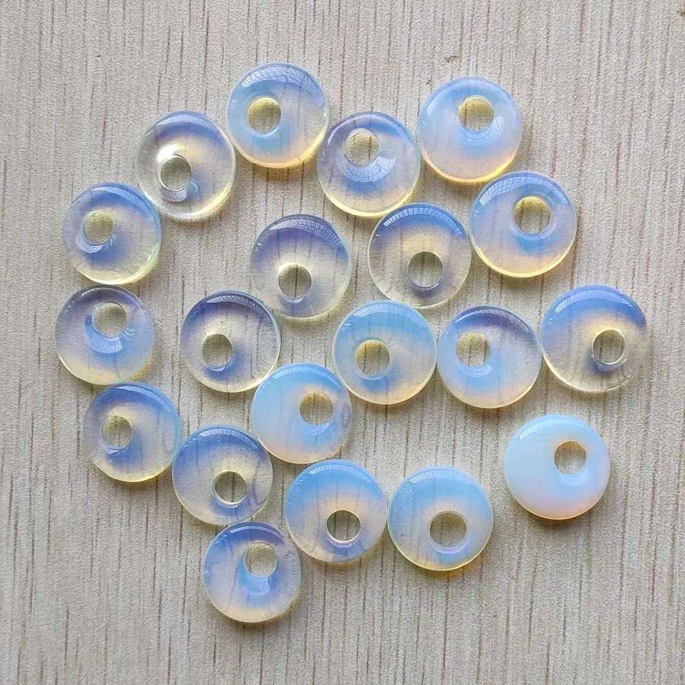 

Fashion high quality opal stone gogo donut charms pendants beads 18mm for jewelry making Wholesale 12pcs/lot free shipping