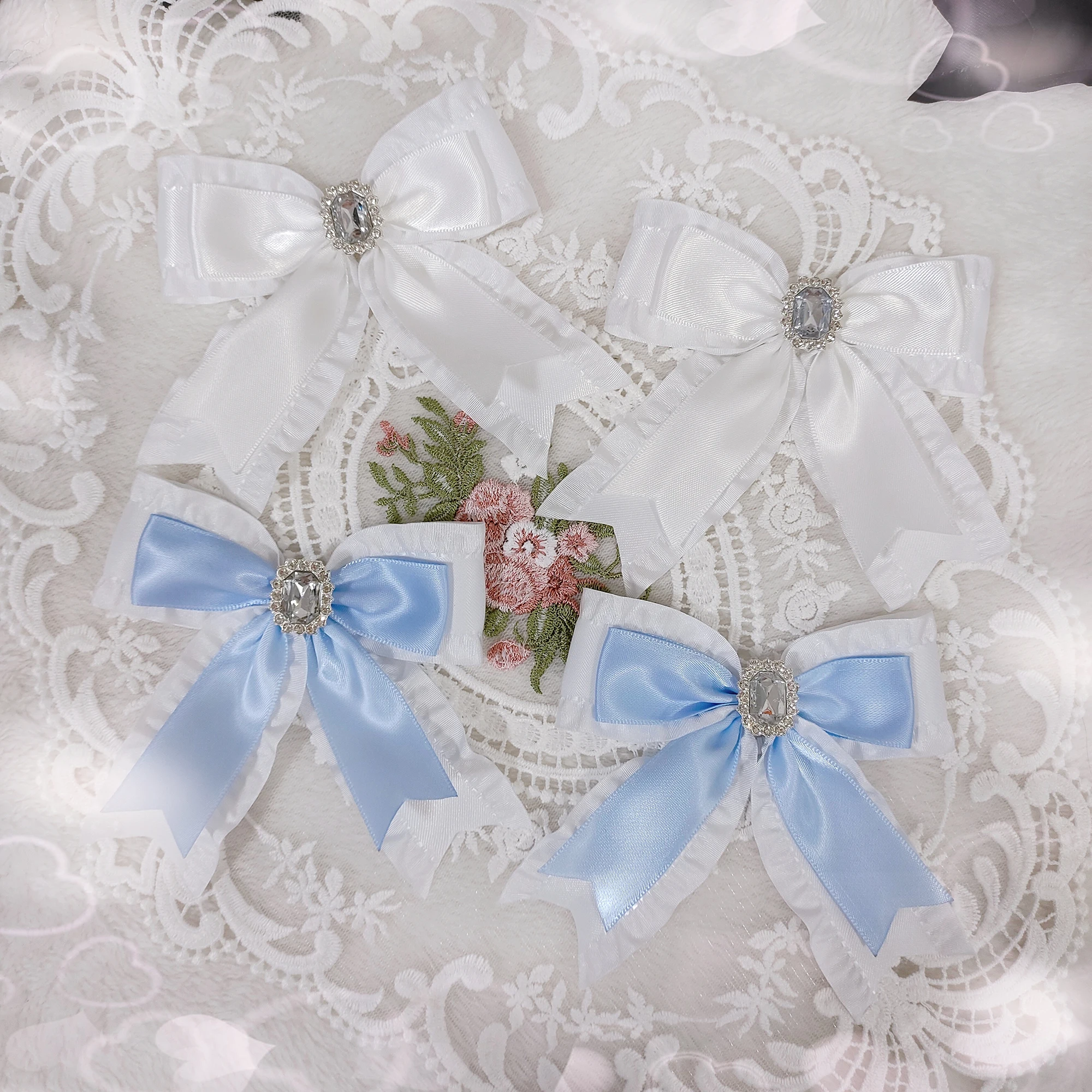 Japanese Mine Series Mass-Produced Shoe Clips Sweet Cute Rhinestone Bow Shoe Clip Lolita Water Color Shoe Buckle Girl Students