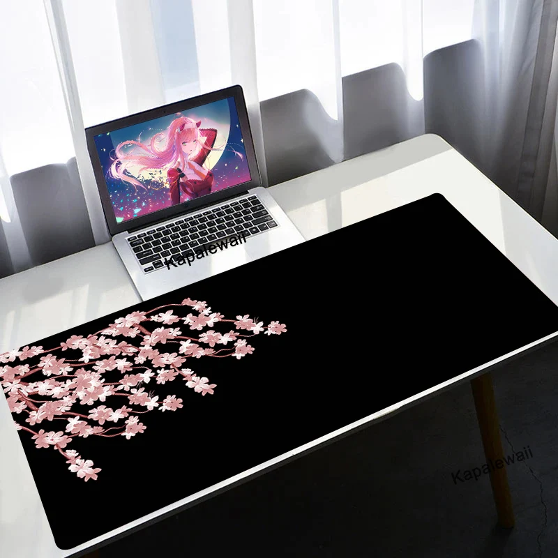 

Sakura Mousepad Xl Black Mausepad Pink Setup Gamer Accessories Office Carpet Japanese Art Mouse Pad Company Gaming Deskmat 90x40