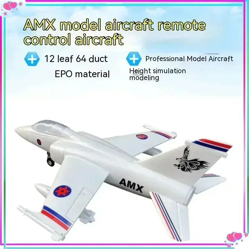 

Amx Large-sized 12 Leaf 64mm Culvert Motor Epo Jet Aircraft Model Fixed Wing Electric Remote Control Combat Aircraft Boy's Gift
