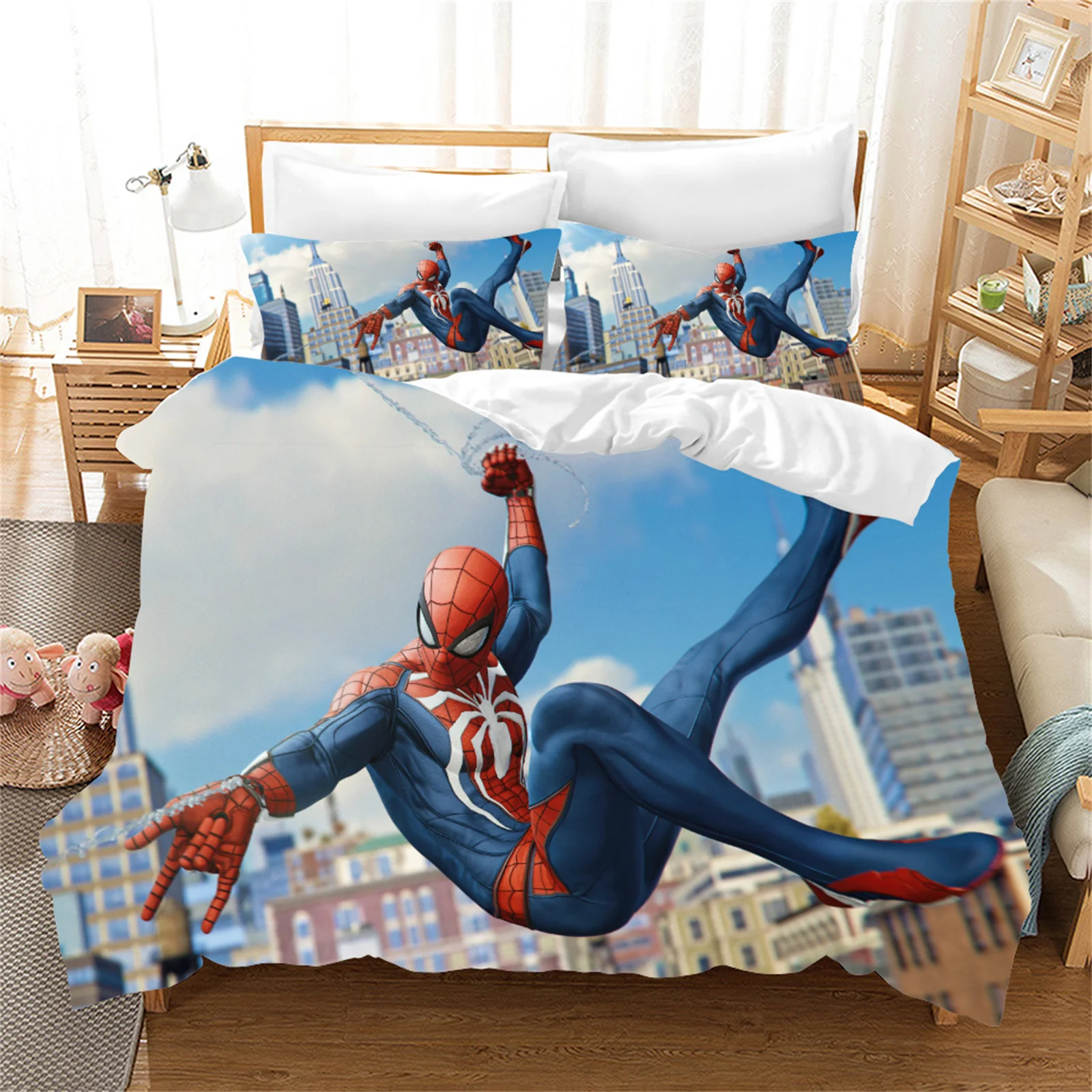 Housse de couette Spiderman 220×240, parure de lit, 2 personnes, double – Image 15
