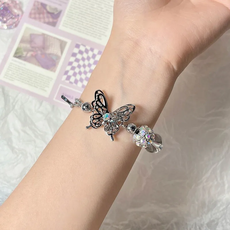 Pingyongchang Y2k Star Bracelet for Women Girl Cute Imitation Pearl Beaded  Hollow Star Bracelet Aesthetic Grunge Accessories Gift