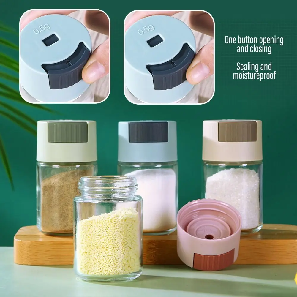 0.5g Metering Salt Shaker Push Type Salt Dispenser Tank Sugar Bottle Spice Pepper Shaker SpiceJar Can Seasoning Bottle