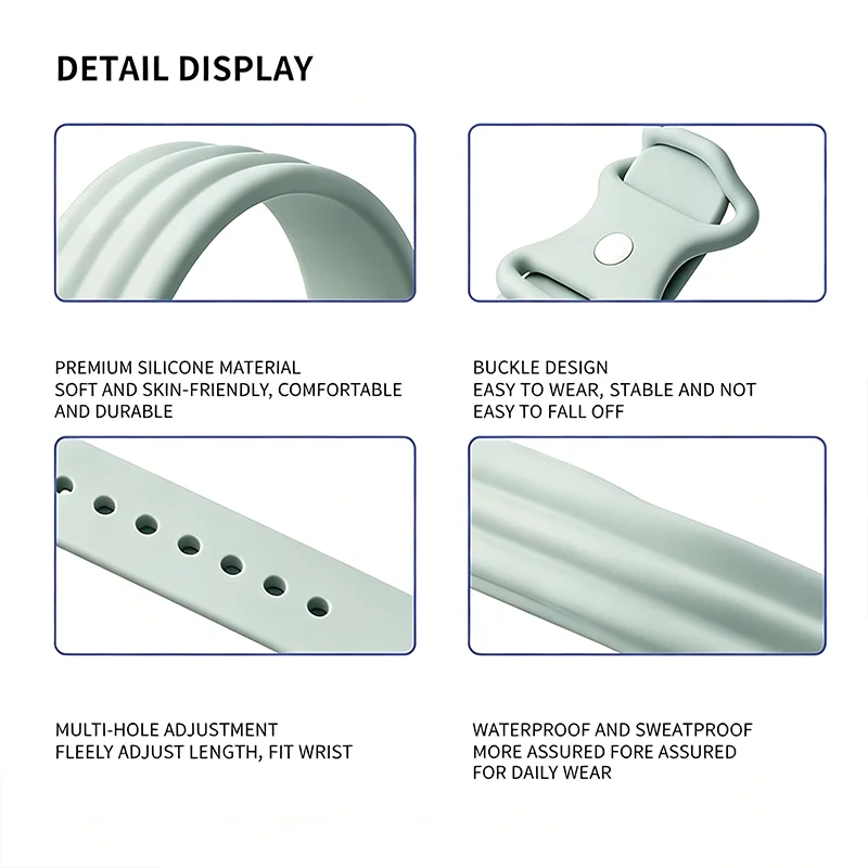 Silicone Rubber Bracelet Band Wrist Strap Accessory