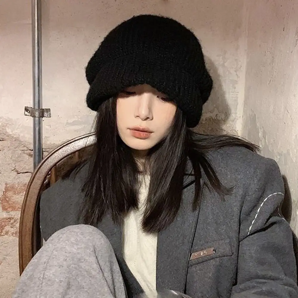 Fashion ​Large Size Winter Hats Thickened Ear Protection Beanie Caps Cute Outdoor Knitted Hat for Men Women