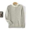 Men's 100% Merino Wool Sweater Men Hoodied Collar Pullover Loose Large Size Business Knitwear Casual Autumn Winter Cashmere Tops 4