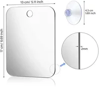 Acrylic Anti fog Mirror With Wall Suction Shower Mirror For Man Shaving Women Makeup Portable Travel Bathroom Accessories 2