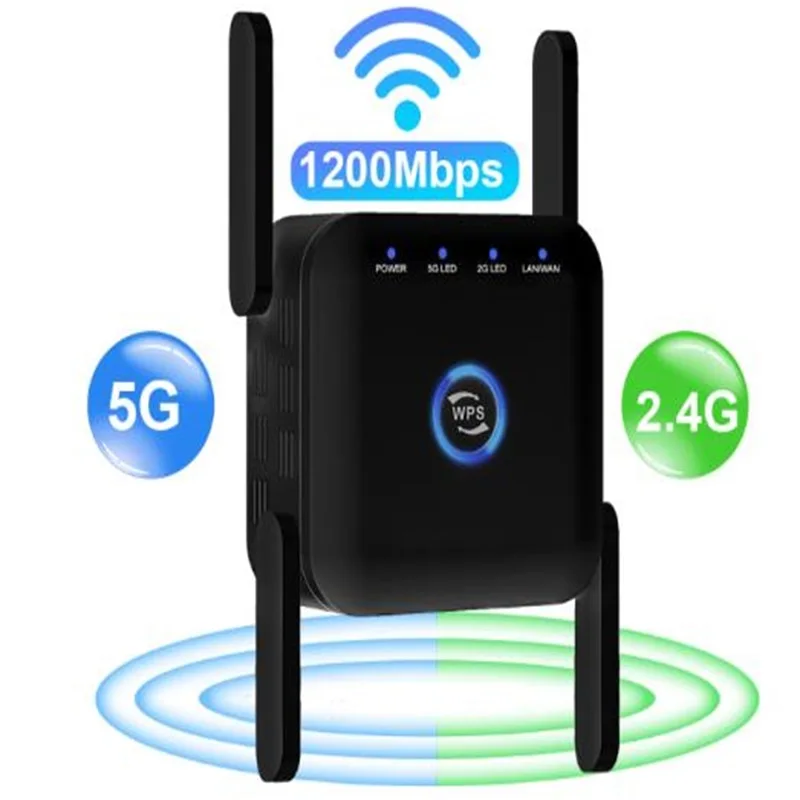 

5Ghz Wifi Repeater Wireless Wi-Fi Booster 1200Mbps Wifi Amplifier 802.11AC Router 2.4G Signal Long Range Extender