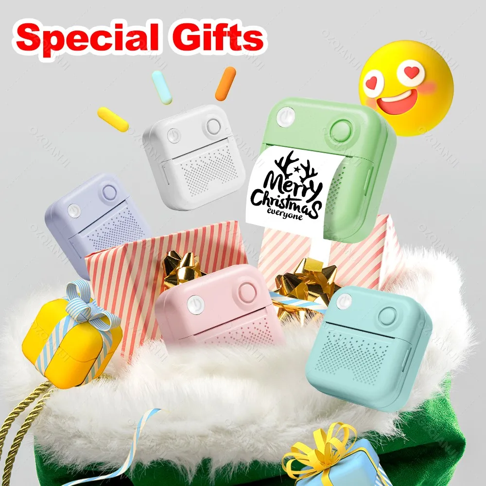 GZQIANJI D3 Portable PrinterThermal Paper Stickers Paper Mini Printers Labels Maker Printer for Error Printing Photo Printing