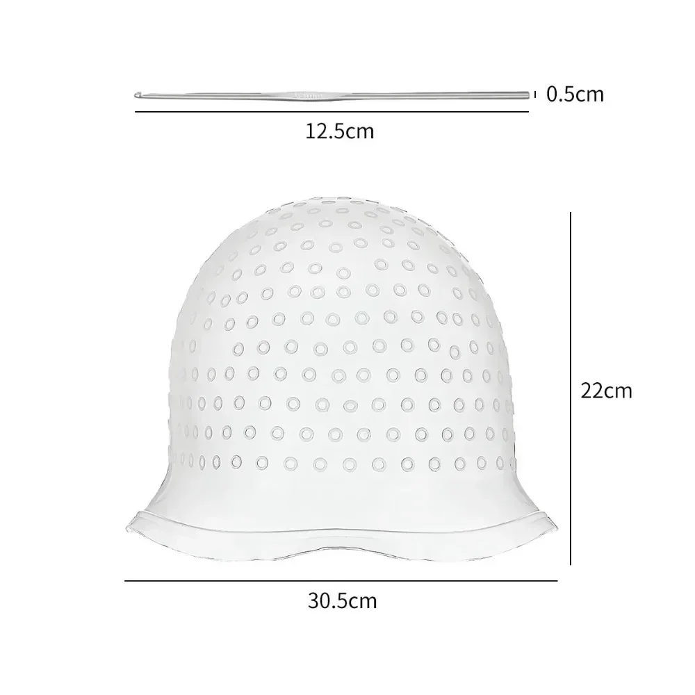 Salon Silicone Hair Coloring Cap Highlight Reusable Needle Hair Dying Frosting Hat Dye Hairstyling Tool Accessories Household 3