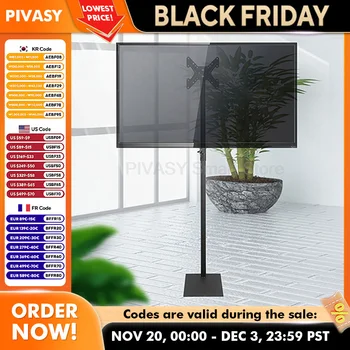Universal TV Floor Stand for 14-43 Inches Screens No-Drill Mounting Movable Holder Stable Adjustable Height Easy Installation