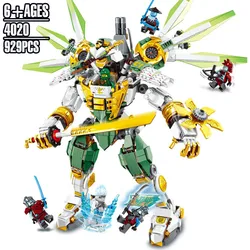 Blocs de construction Ninjagoed Mech pour garçons, 929 pièces, avec figurines compatibles, nouveau jouet cadeau de noël pour garçons, Ninjagoed 70676 