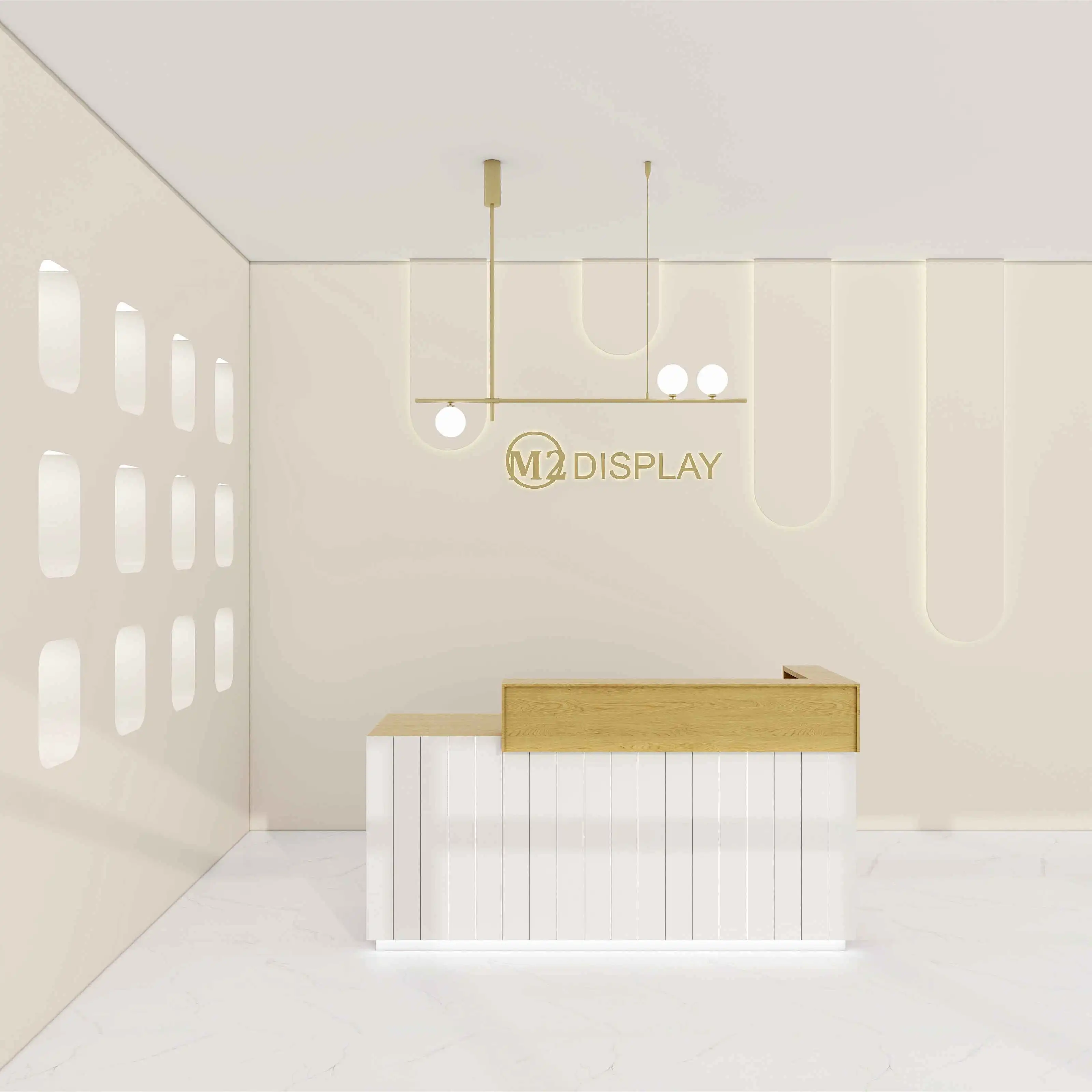 USA CA UK AU GER Local Stock Wood Boutique Salon Standing Reception Counter Furniture Desk Clothing Store Design For Beauty