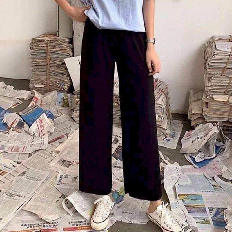 女性のための滑らかなカジュアルパンチコート 透明なクロージャー付きの織りペン 高品質の穴付きのストレートカット パンツ カプリパンツ Aliexpress