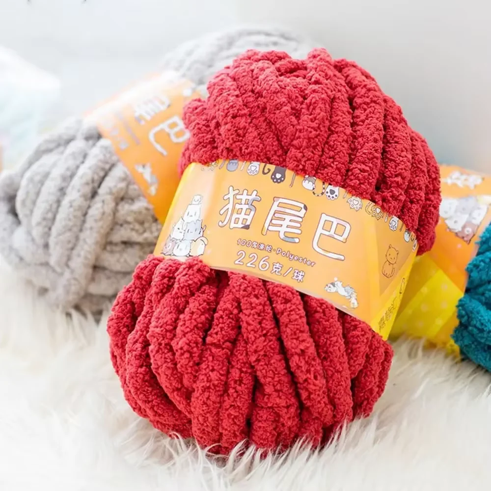 250g/Ball Multicolor Chenille Yarns for Knitting and Crochet Blanket Cushion Chunky Thick Line Soft Warm Crochet Yarn Scarf Line 5