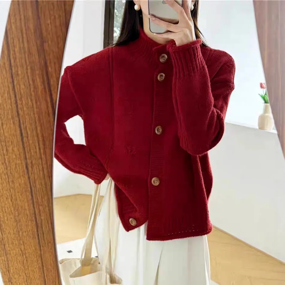 Women Autumn Winter Knitted Sweater Long Sleeve Cardigan