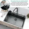 33   Drop In Kitchen Sink with Faucet Combo, 33x22 Inch Drop In Waterfall Kitchen Sink Workstation 16 Gauge S 6