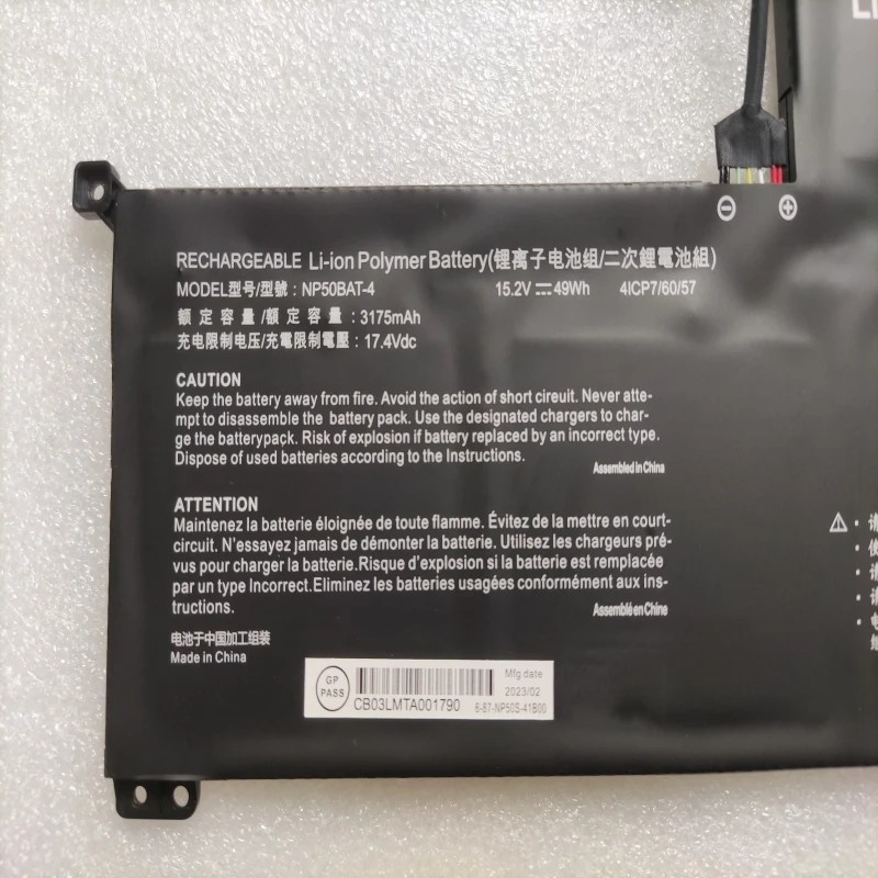 Bateria para Thunderobot tr 911m Hjk F117 Np50bat4 Np50bat-454 para Netbook Np70 X15 Xs2023 Xs22 X15at X17 At22 Schenker Focus 15 - Imagem 6