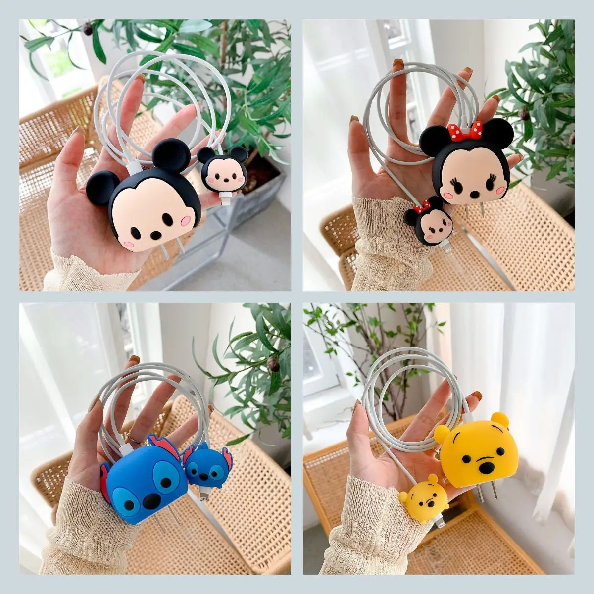 

Disney Mickey Minnie Cable Protector Charger Cable Winder for iphone Cable 18W 20W Cute Cartoon Cover Protect Case