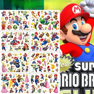 Hot Selling Super Mario Children's Tattoo Stickers Cute Cartoon Fashion Tattoo Stickers Water Transfer Stickers Girls and Boys