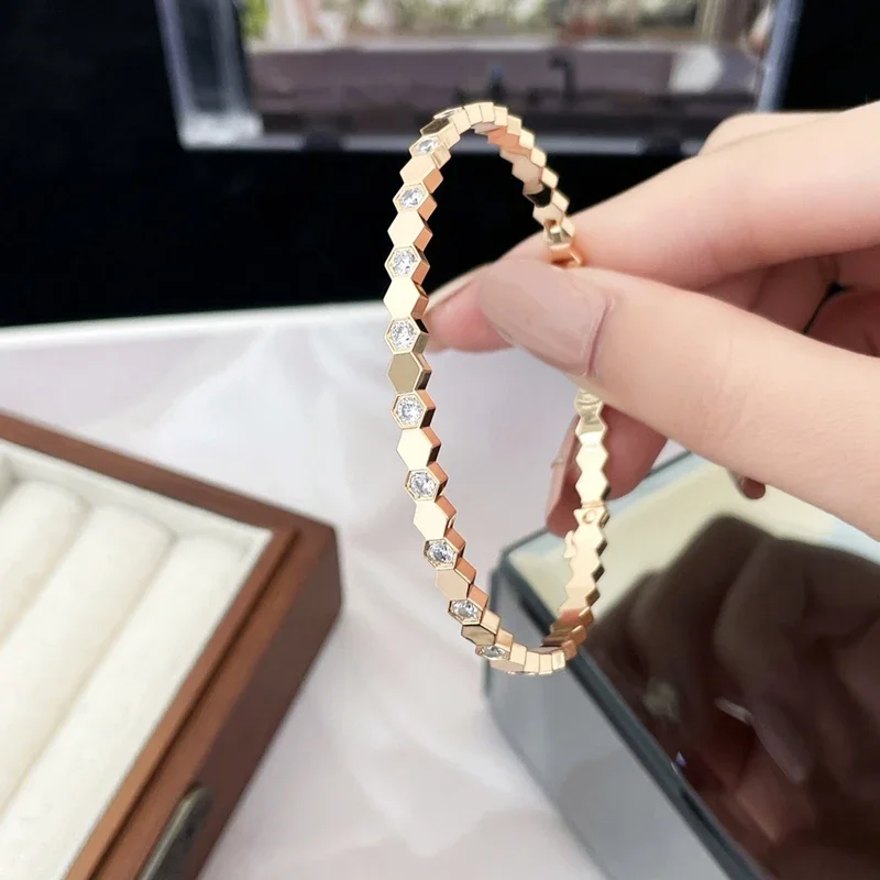 SFE High Quality 925 Silver Honeycomb Gold Bracelet For Women Luxury Designer Fashion Exquisite Designer Jewelry Free Mailing