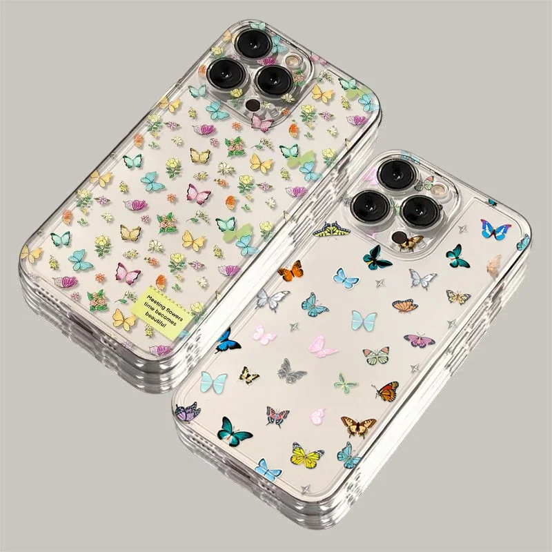 Butterfly Floral Clear Phone Case Cover
