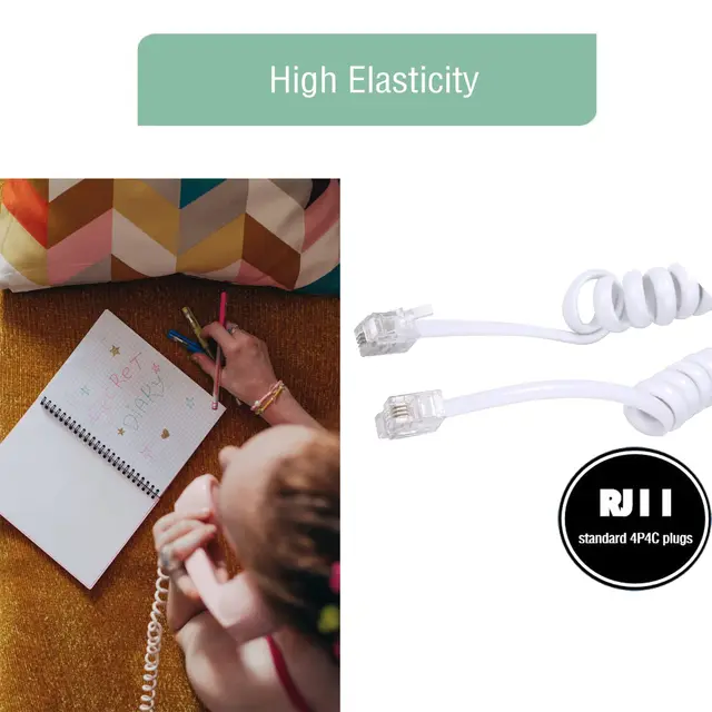 Districatore Per Cavo Telefonico RJ9 4P4C - Anti-Groviglio, Gira 360°, Connessione Ottimale - Foto 7