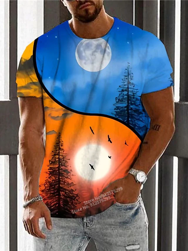 

Men's Tee Shirt Summer Short Sleeve 3D Printing Men's T-shirt Harajuku Fashion Streetwear Tops