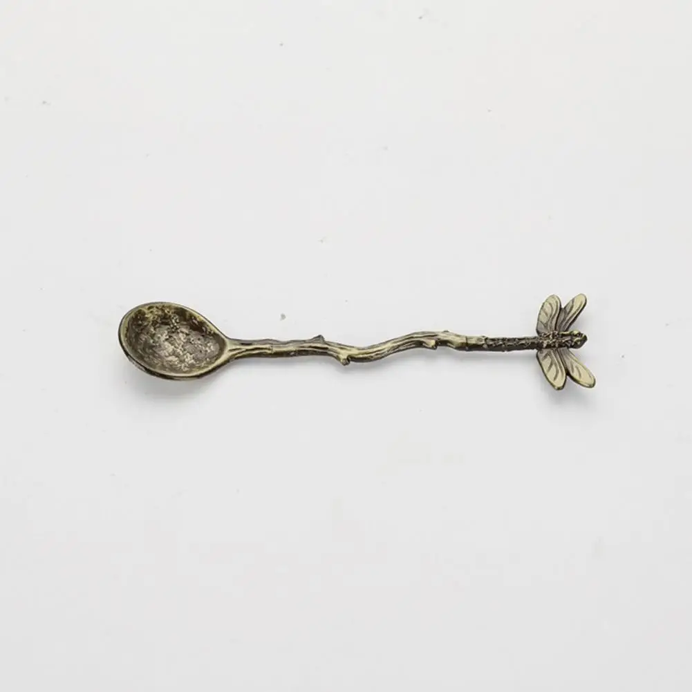 Delicate Coffee Spoon Vintage 5 Colors Dessert Spoon Dragonfly Star Branch Ice Cream