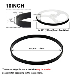 Premium Anti - Noise Anti - Skid Rubber Bands for Woodworking Band Saws (8 - 14 Inch) (For 10 Inch)