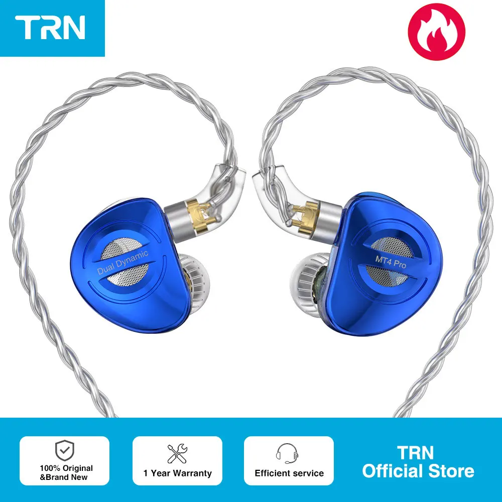 TRN MT4 PRO 2DD In Ear Earphone Bass Type C Dual Dynamic HiFi Running Noise Canceling Headset Headphone In Ear Monitors